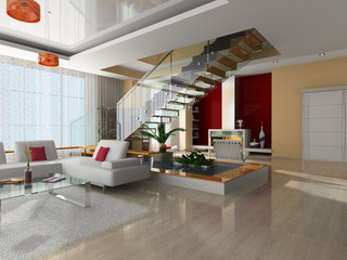 modern interior of the room