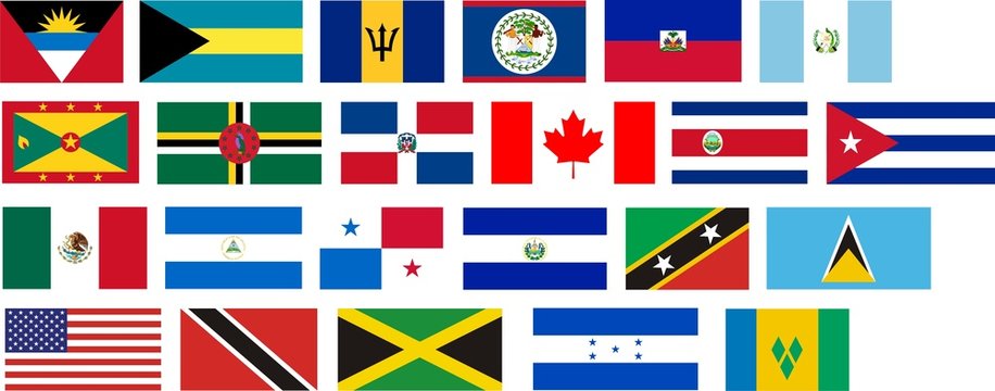Flags of all North America countries