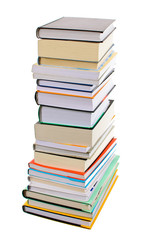 Pile of books isolated on white background