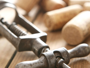 Corkscrew and some corks