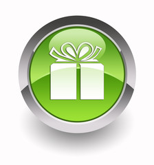 Gift box glossy icon