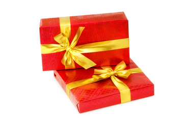 Gift boxes isolated on the white background