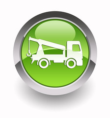 Tow truck glossy icon