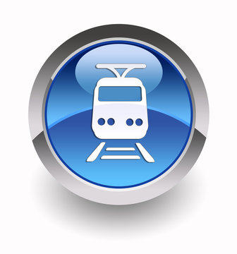 Train glossy icon