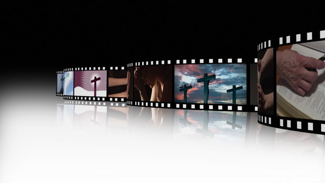 Filmstrip of religion montage in High Definition