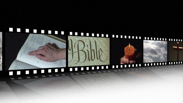 Filmstrip of different religious footages in High Definition
