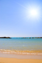 Beautiful summer day with crystalline water