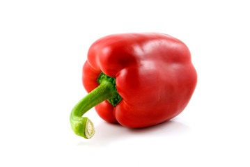 Red healthy paprika isolated on white background