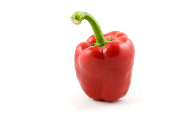 Red paprika isolated on white background