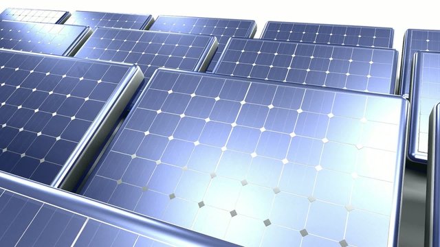 Panneaux solaire 3D animation boucle