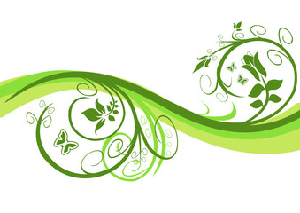 Blumen und Ornament als Design