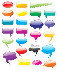 Comic speech elements sketch set. Bubble, balloon communication vector design.