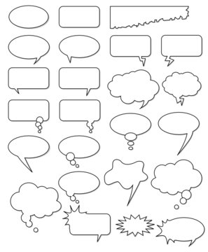 Collection of different empty vector shapes for comics or web.
