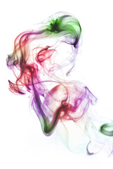 colorful smoke with white back ground