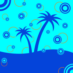 palme in estate blu