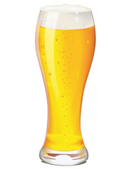 Cup of beer isolated on a white background.