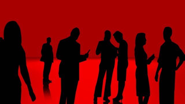 Business People Into Red Environment