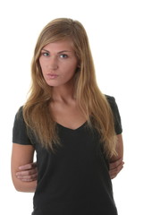 Fototapeta premium Blond young woman (student) portrait