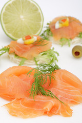 Räucherlachs und Canapes