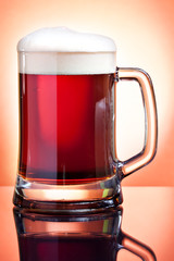 Beer glass with dark beer