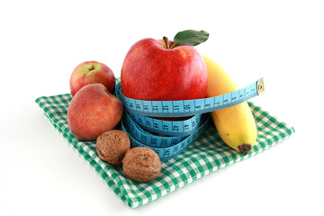 On diet - fresh fruits and tape measure