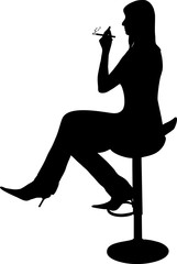 illustration of a girl smoking a cigarette