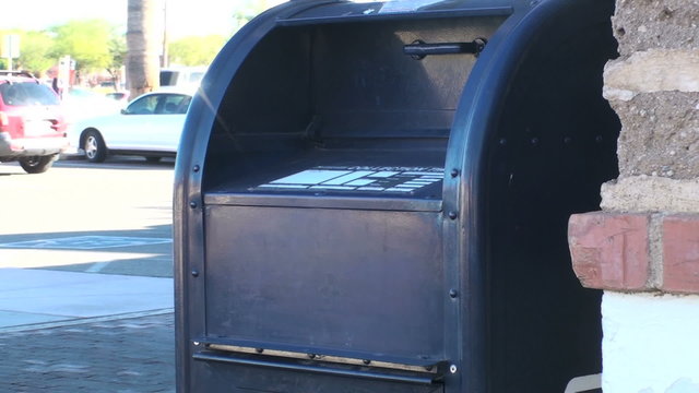 Post office box mail drop off medium shot - HD