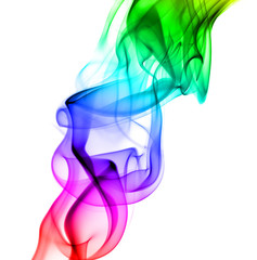 Colored smoke on white