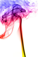 Colored smoke on white