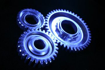 Closeup of cogwheels