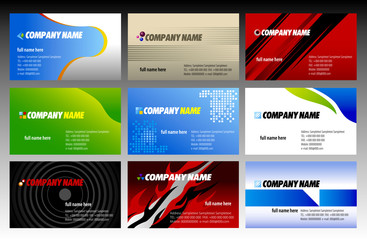 Set of colorful business cards
