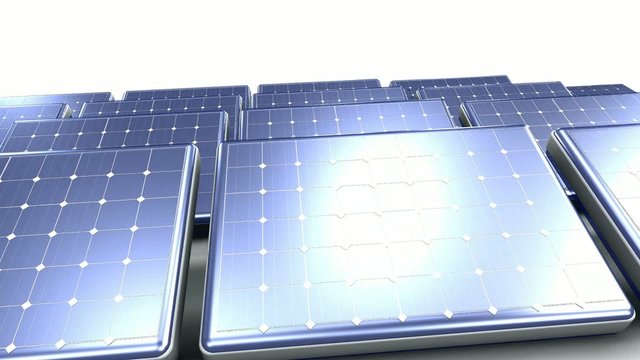 Travelling Panneaux solaire 3D animation boucle