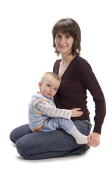 baby with mom portrait