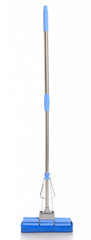 blue mop on a white background