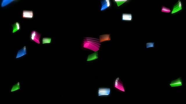 Confettis couleur 3D fond noir