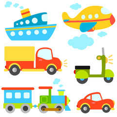 cartoon vehicles vector