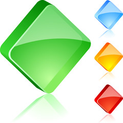 Empty glass buttons. Vector illustration.