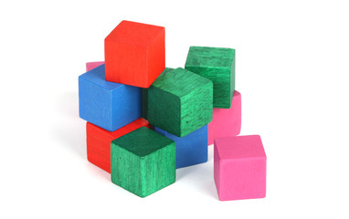 building block toys on white