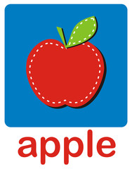 Red apple with cutting lines