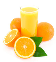 Orange and glass juice.