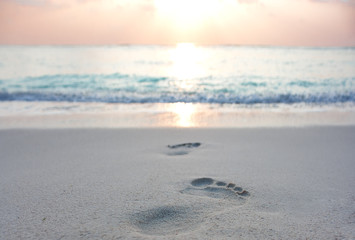 Foot prints at sand