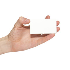 Obraz premium Gray card blank in a hand