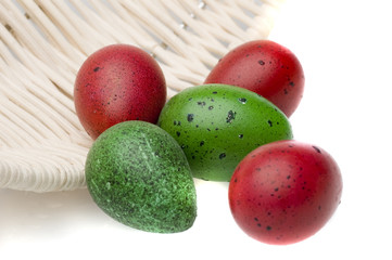 easter eggs in basket