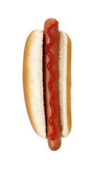 hot dog with ketchup