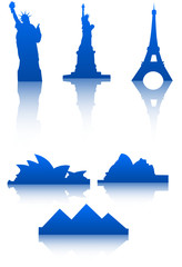 Illustration of world's monuments