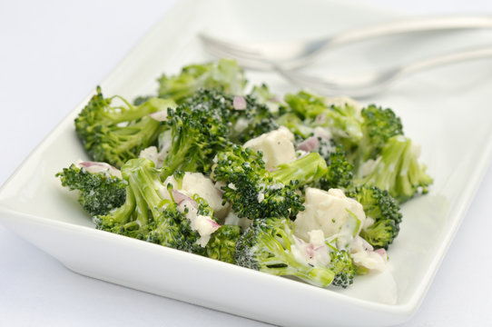 Summer broccoli and feta salad