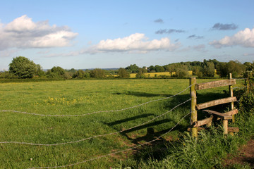 Fototapeta na wymiar Stile on a footpath in the English countryside