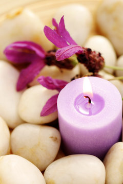 candle and lavender