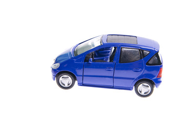Little model car isolated on white background