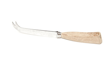 Cheese knife isolated on a white studio background.